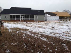 Back Yard View of House, Garage, and Carport