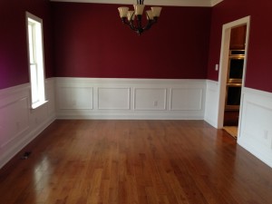 Protective covers removed from the Dining Room - we finally see our floors!