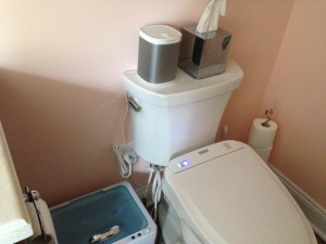 Sonos Speaker - John's sound solution for the master bathroom.  It sounds great!