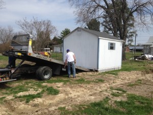 Shed gets a lift.