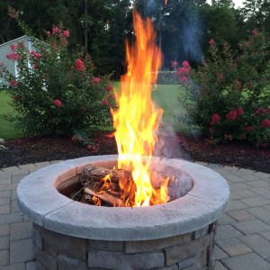 Early bonfire for weenie roasting, kept ablaze for conversation and spiced cider under the stars